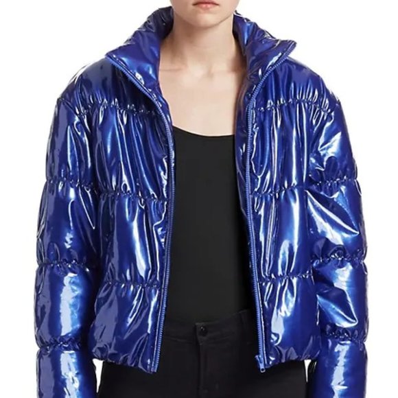 shiny blue jacket